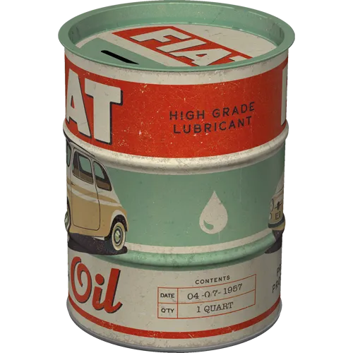 Nostalgic-Art Spardose Ölfass Fiat Premium Protection Oil
