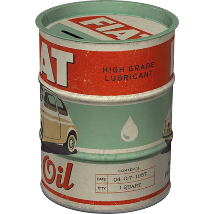 Nostalgic-Art Spardose Ölfass Fiat Premium Protection Oil