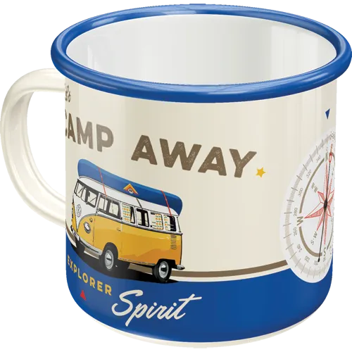 Nostalgic-Art Emaille-Becher VW Bulli Let's Camp Away