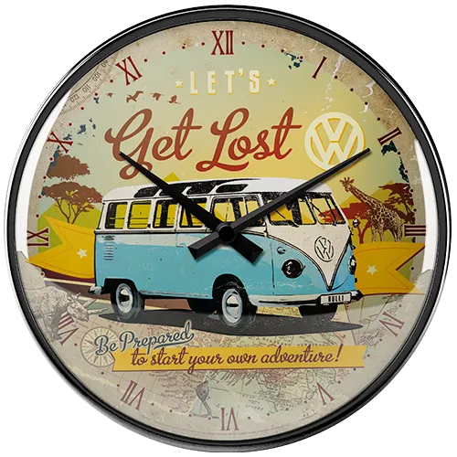 Nostalgic-Art Wanduhr VW Bulli Let's Get Lost