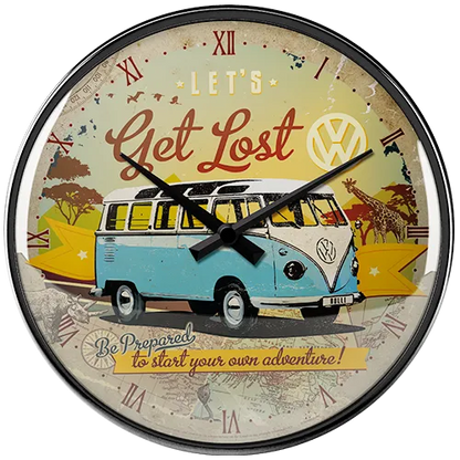 Nostalgic-Art Wanduhr VW Bulli Let's Get Lost