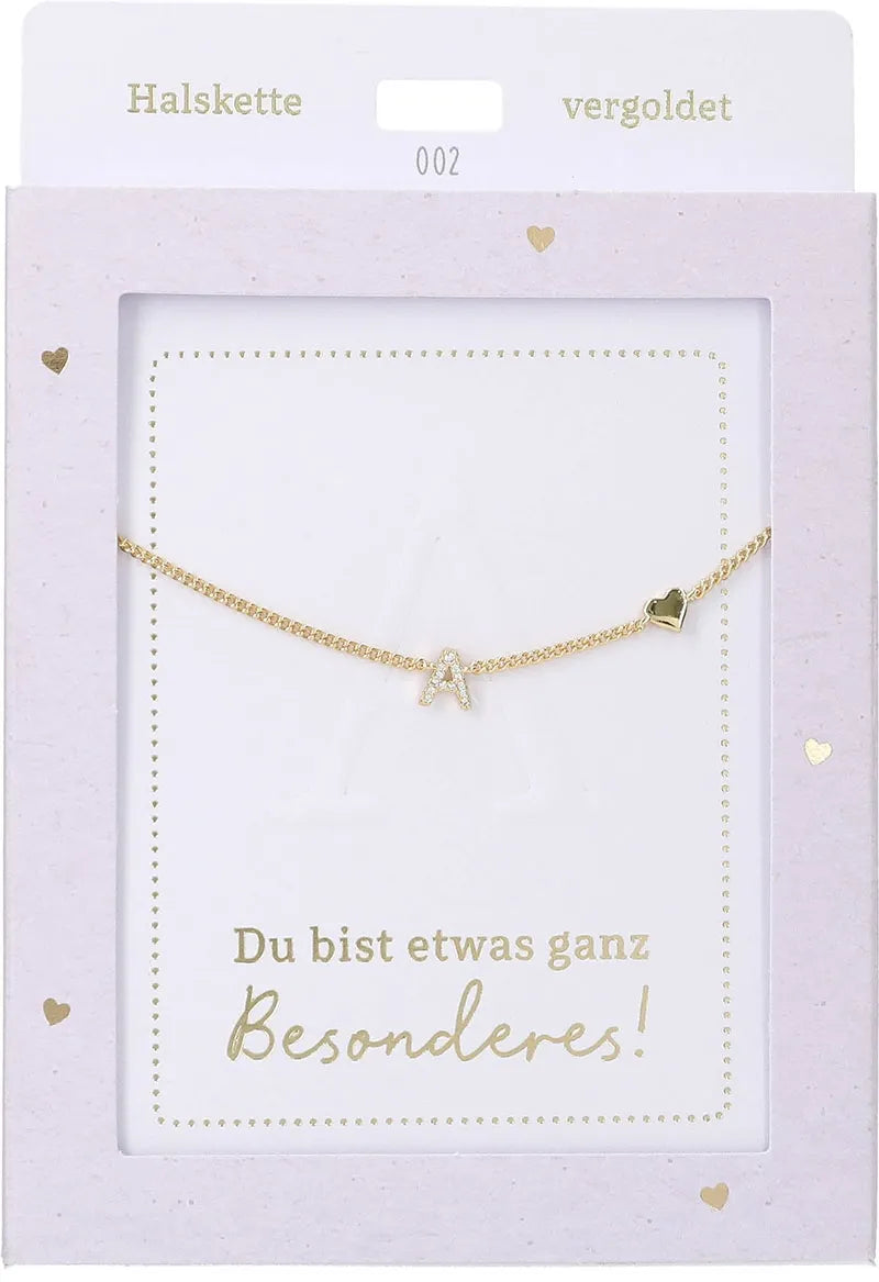 DEPESCHE Halskette "Heart of Gold" mit Symbol/Wort/Buchstabe und Herz
