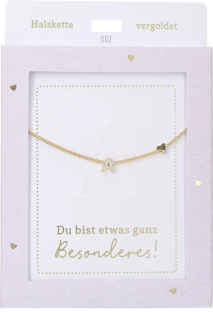 DEPESCHE Halskette "Heart of Gold" mit Symbol/Wort/Buchstabe und Herz