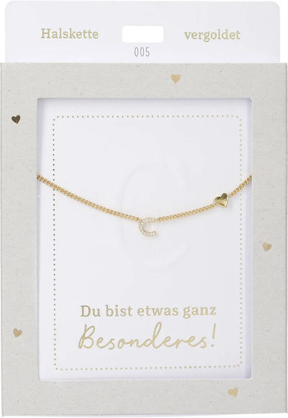 DEPESCHE Halskette "Heart of Gold" mit Symbol/Wort/Buchstabe und Herz