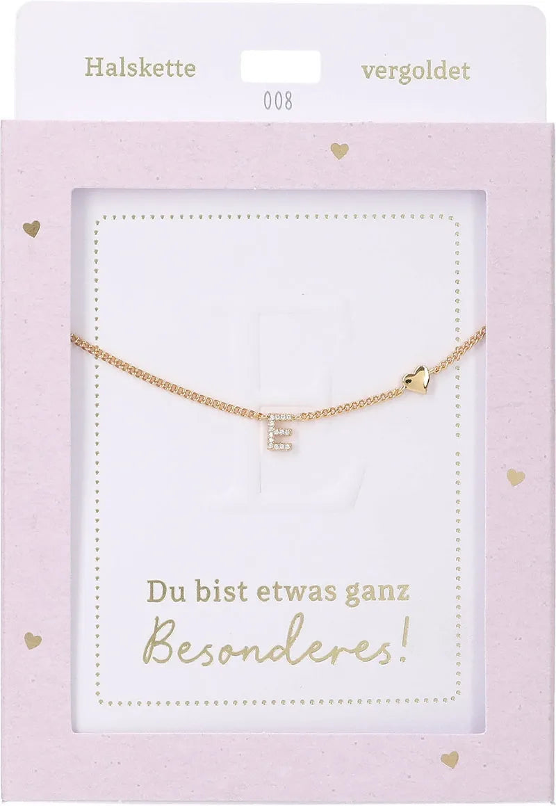 DEPESCHE Halskette "Heart of Gold" mit Symbol/Wort/Buchstabe und Herz