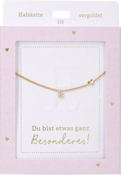 DEPESCHE Halskette "Heart of Gold" mit Symbol/Wort/Buchstabe und Herz