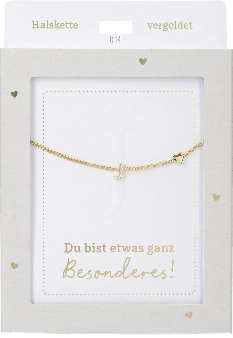 DEPESCHE Halskette "Heart of Gold" mit Symbol/Wort/Buchstabe und Herz
