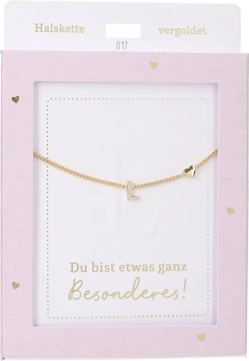 DEPESCHE Halskette "Heart of Gold" mit Symbol/Wort/Buchstabe und Herz