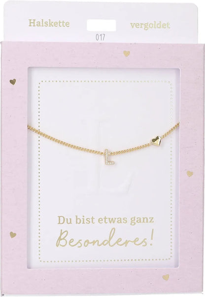 DEPESCHE Halskette "Heart of Gold" mit Symbol/Wort/Buchstabe und Herz