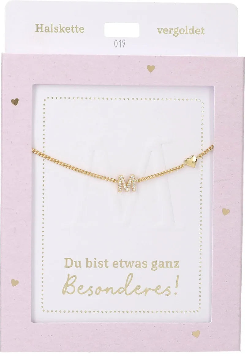 DEPESCHE Halskette "Heart of Gold" mit Symbol/Wort/Buchstabe und Herz