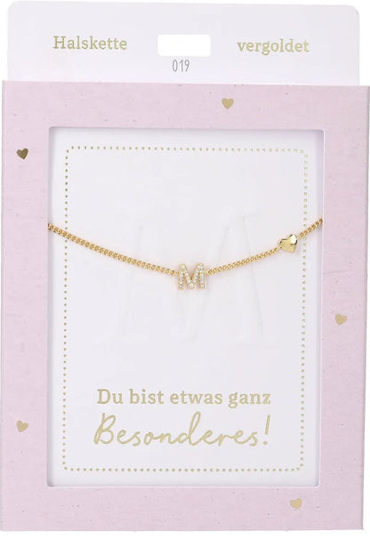 DEPESCHE Halskette "Heart of Gold" mit Symbol/Wort/Buchstabe und Herz