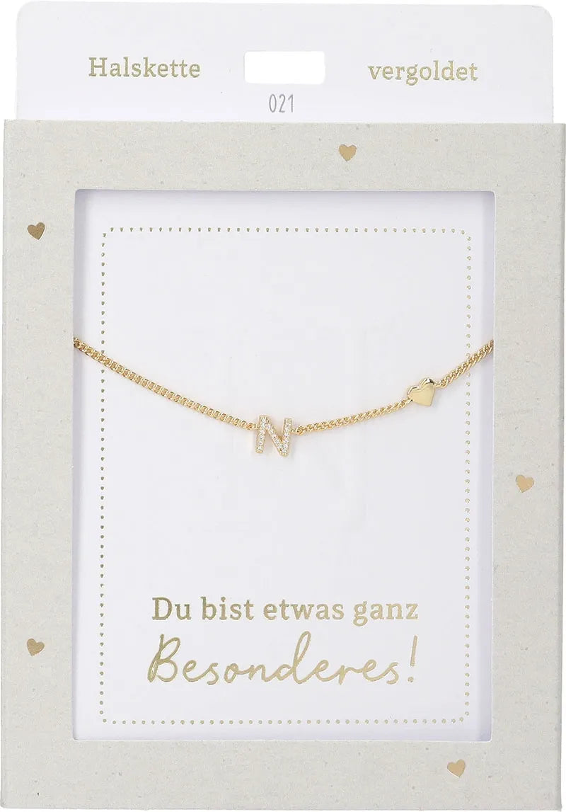 DEPESCHE Halskette "Heart of Gold" mit Symbol/Wort/Buchstabe und Herz
