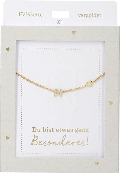 DEPESCHE Halskette "Heart of Gold" mit Symbol/Wort/Buchstabe und Herz