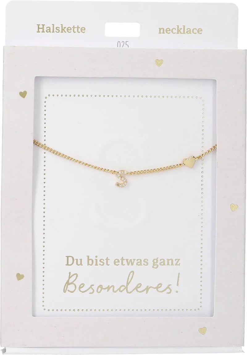DEPESCHE Halskette "Heart of Gold" mit Symbol/Wort/Buchstabe und Herz