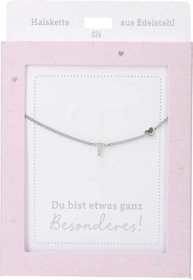 DEPESCHE Halskette "Heart of Gold" mit Symbol/Wort/Buchstabe und Herz
