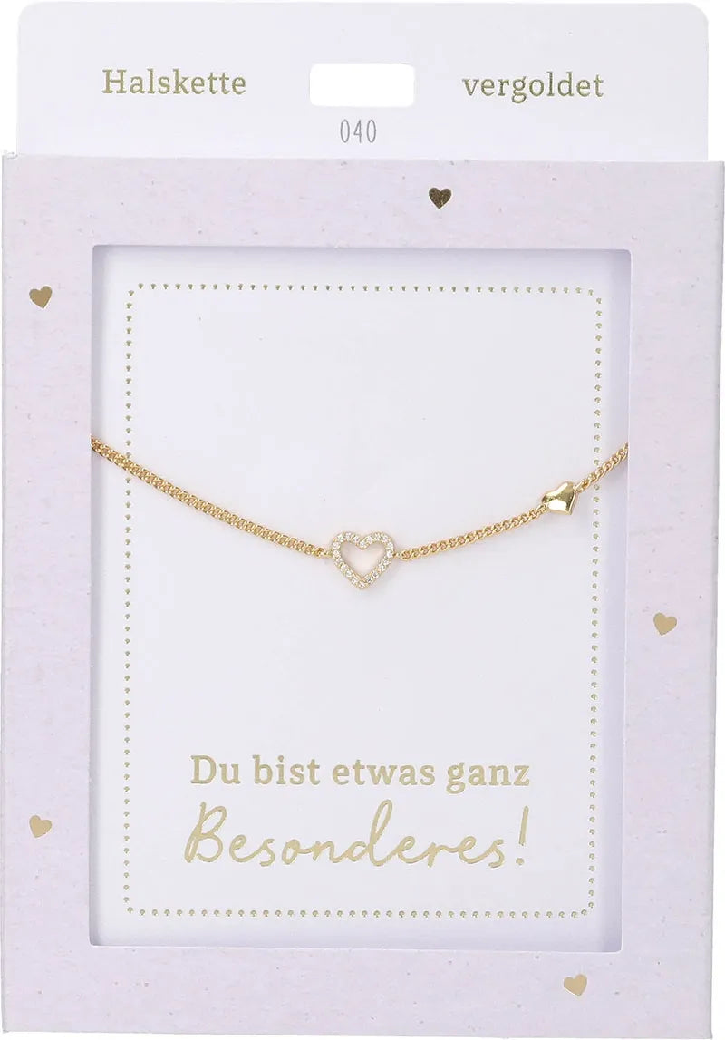 DEPESCHE Halskette "Heart of Gold" mit Symbol/Wort/Buchstabe und Herz