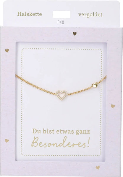 DEPESCHE Halskette "Heart of Gold" mit Symbol/Wort/Buchstabe und Herz