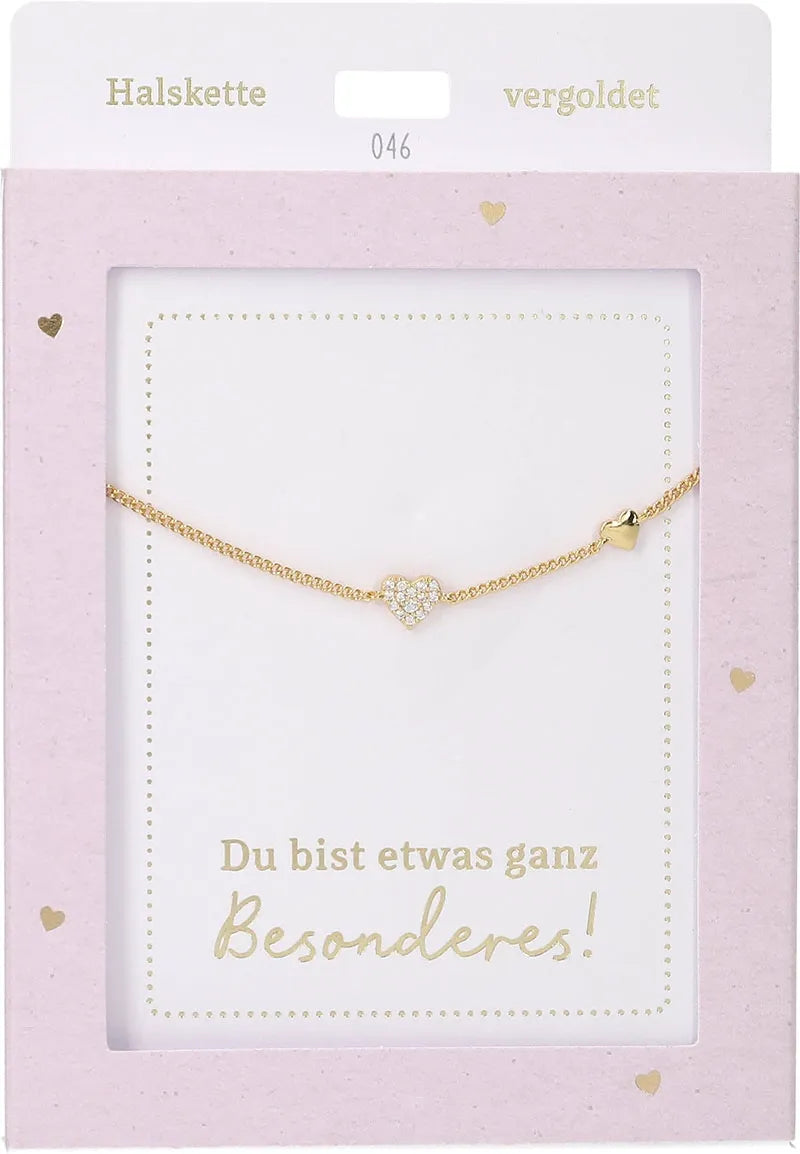 DEPESCHE Halskette "Heart of Gold" mit Symbol/Wort/Buchstabe und Herz