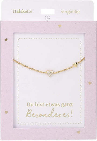DEPESCHE Halskette "Heart of Gold" mit Symbol/Wort/Buchstabe und Herz