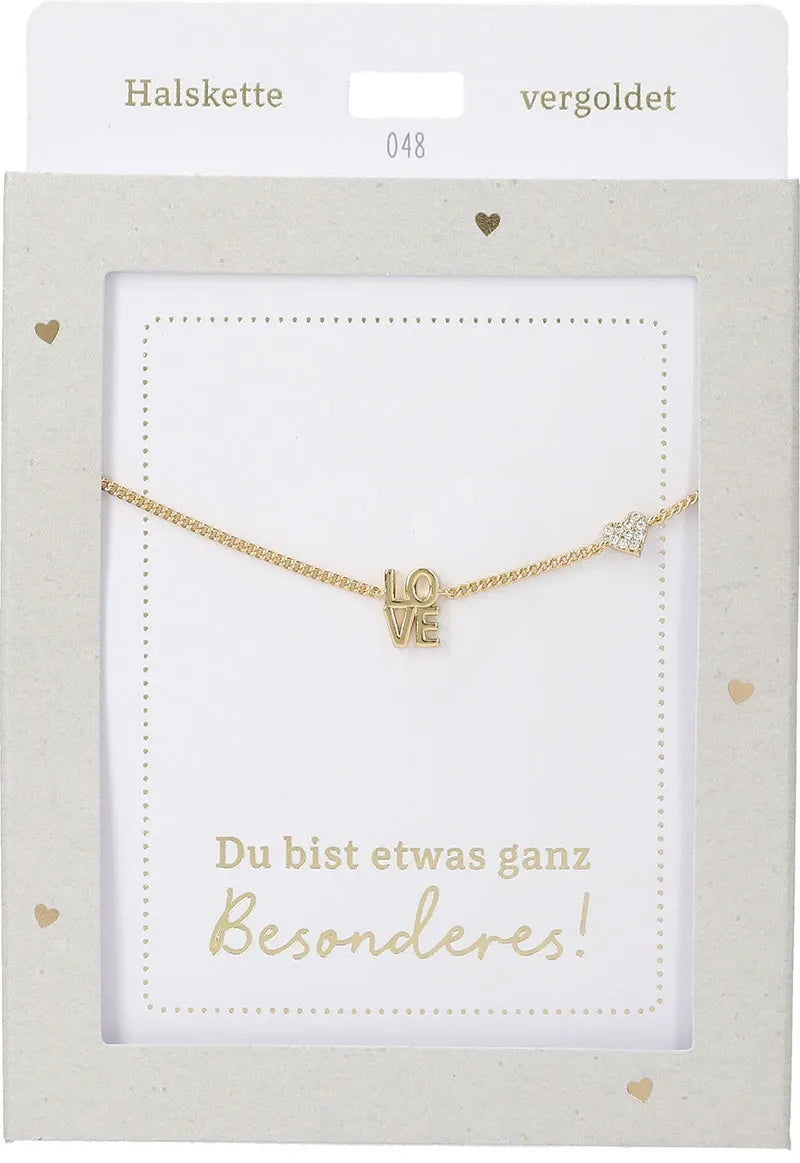 DEPESCHE Halskette "Heart of Gold" mit Symbol/Wort/Buchstabe und Herz
