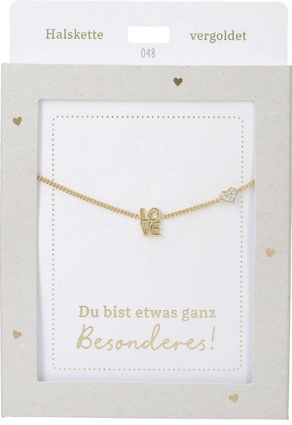 DEPESCHE Halskette "Heart of Gold" mit Symbol/Wort/Buchstabe und Herz