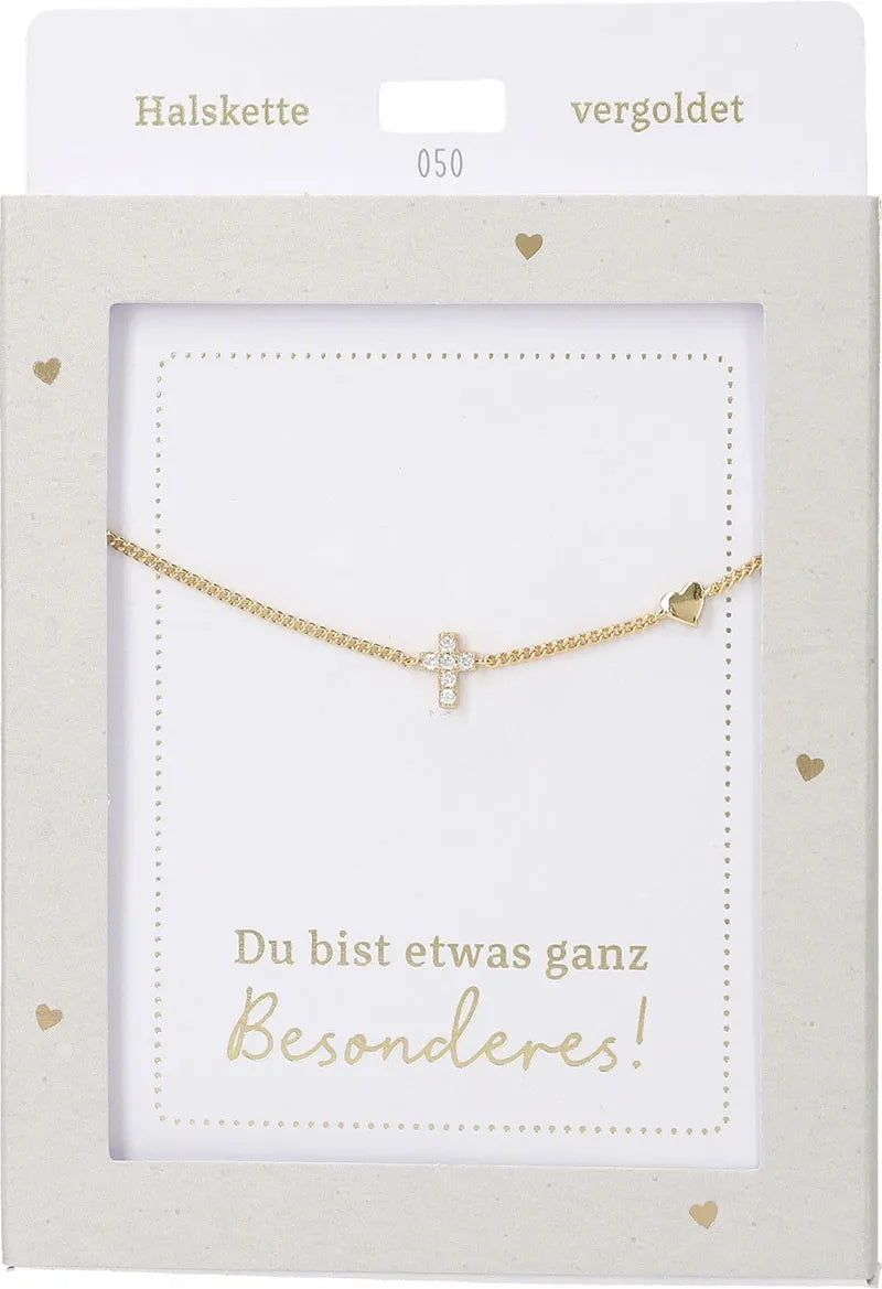 DEPESCHE Halskette "Heart of Gold" mit Symbol/Wort/Buchstabe und Herz