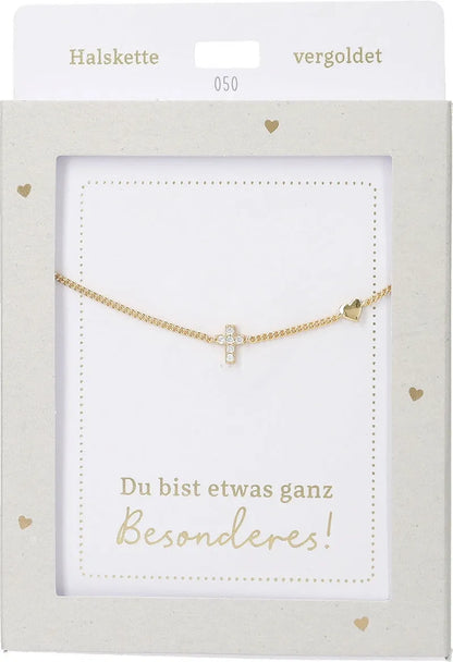DEPESCHE Halskette "Heart of Gold" mit Symbol/Wort/Buchstabe und Herz