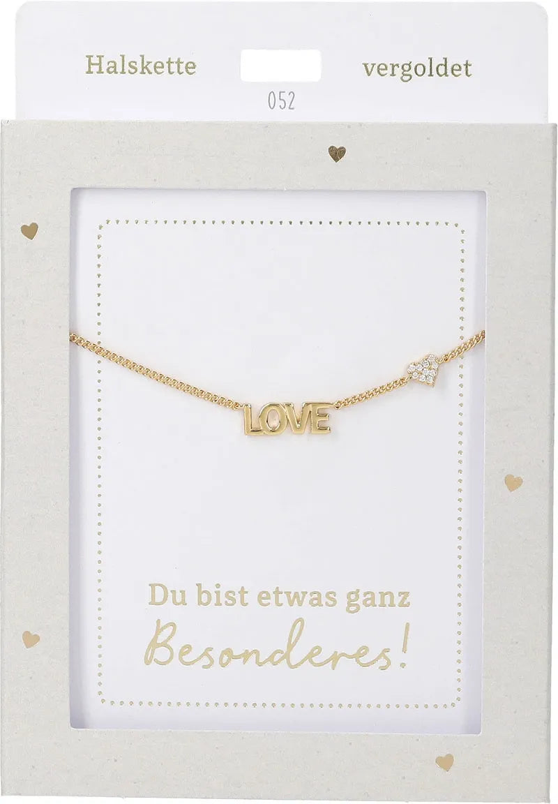 DEPESCHE Halskette "Heart of Gold" mit Symbol/Wort/Buchstabe und Herz