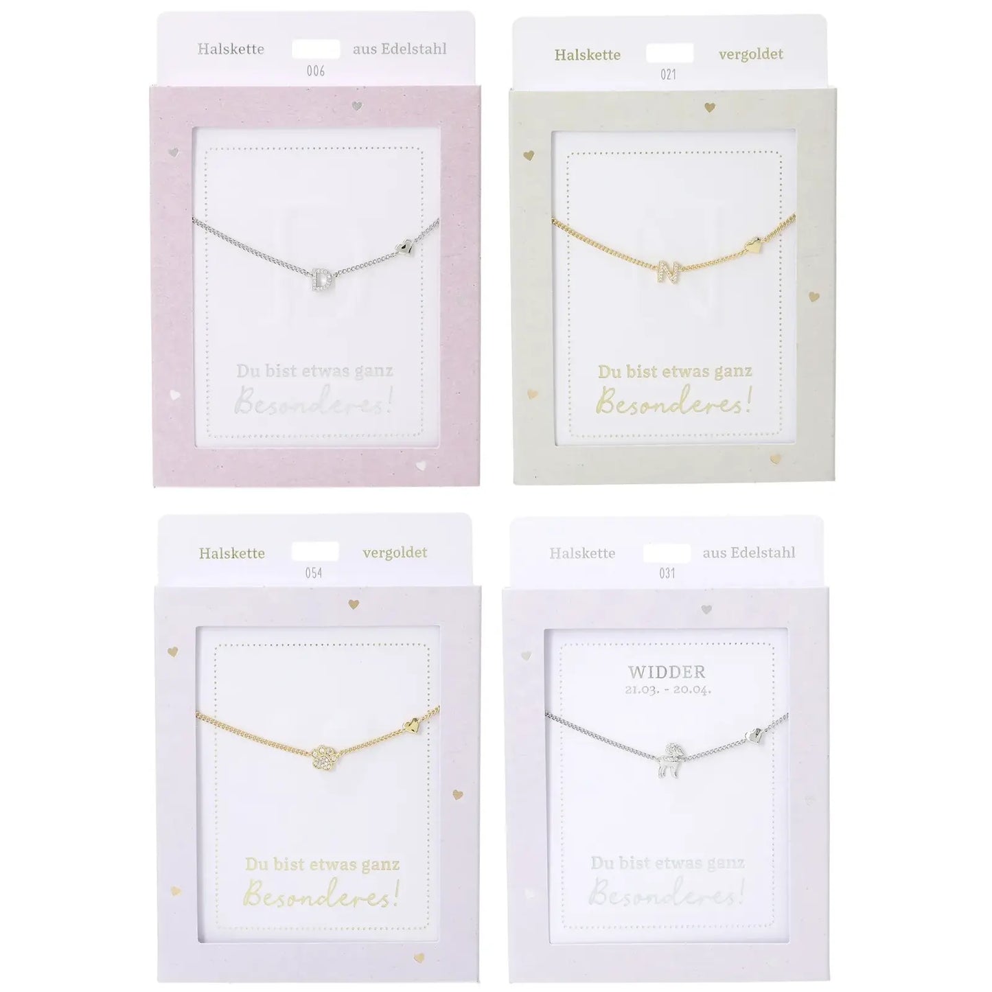DEPESCHE Halskette "Heart of Gold" mit Symbol/Wort/Buchstabe und Herz