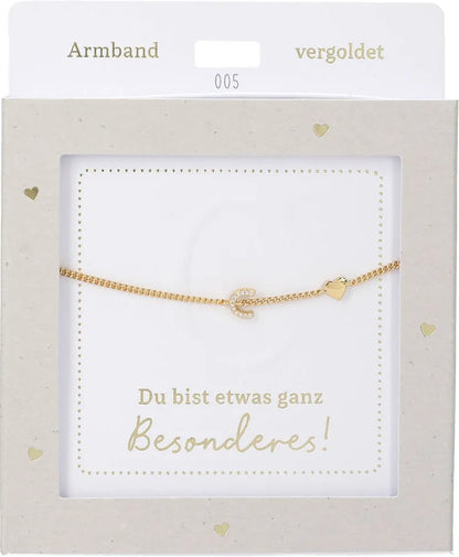 DEPESCHE Armband "Heart of Gold" mit Symbol/Wort/Buchstabe und Herz