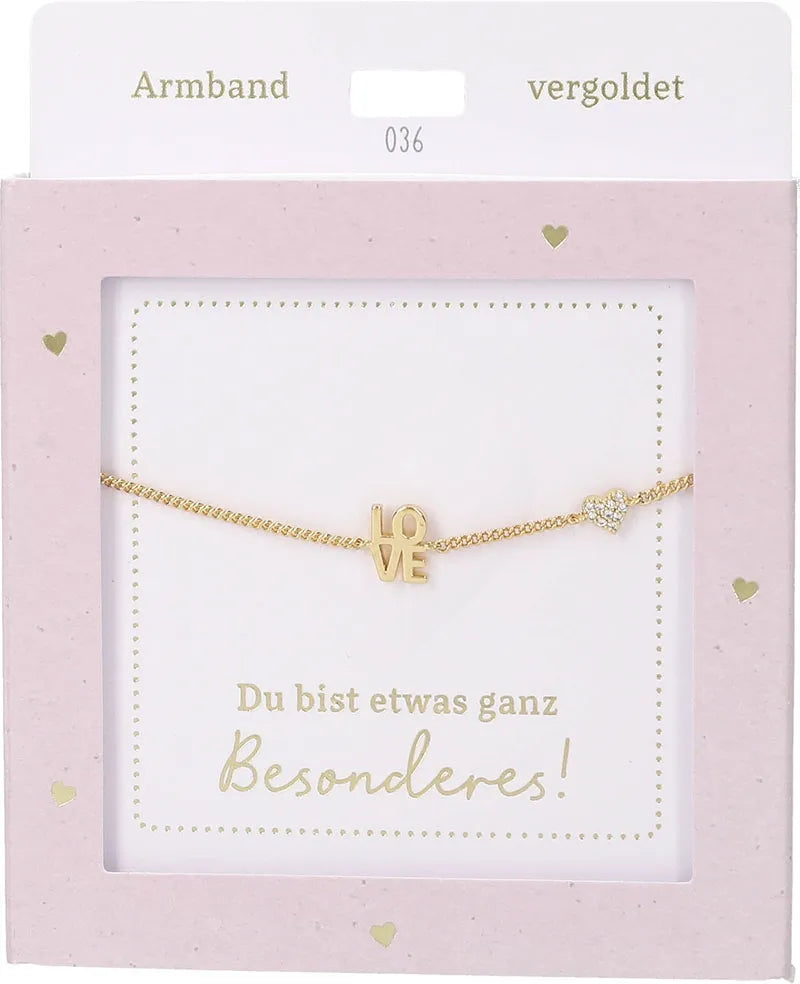 DEPESCHE Armband "Heart of Gold" mit Symbol/Wort/Buchstabe und Herz