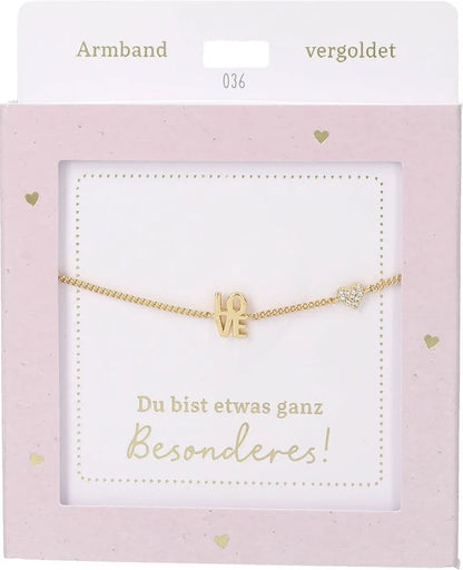 DEPESCHE Armband "Heart of Gold" mit Symbol/Wort/Buchstabe und Herz