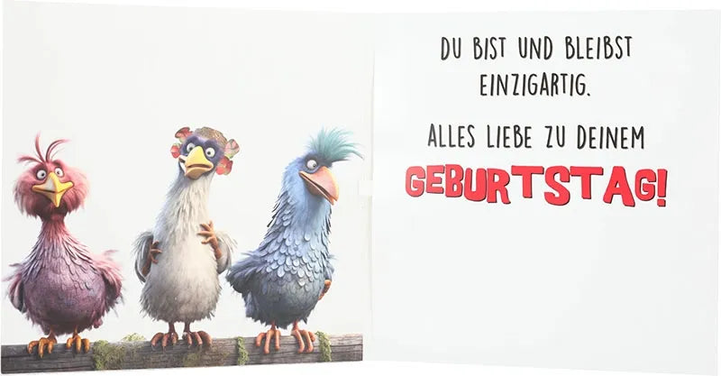 3D Musikkarte "Happy Birthday! Du verrücktes Huhn!"