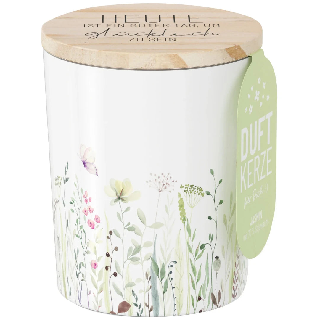 Geschenk für Dich - Duftkerze "Wiese" - Heute ist ein guter Tag, um glücklich zu sein