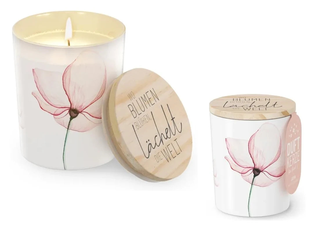 Geschenk für Dich - Duftkerze "Blüte" - Wo Blumen blühen, lächelt die Welt