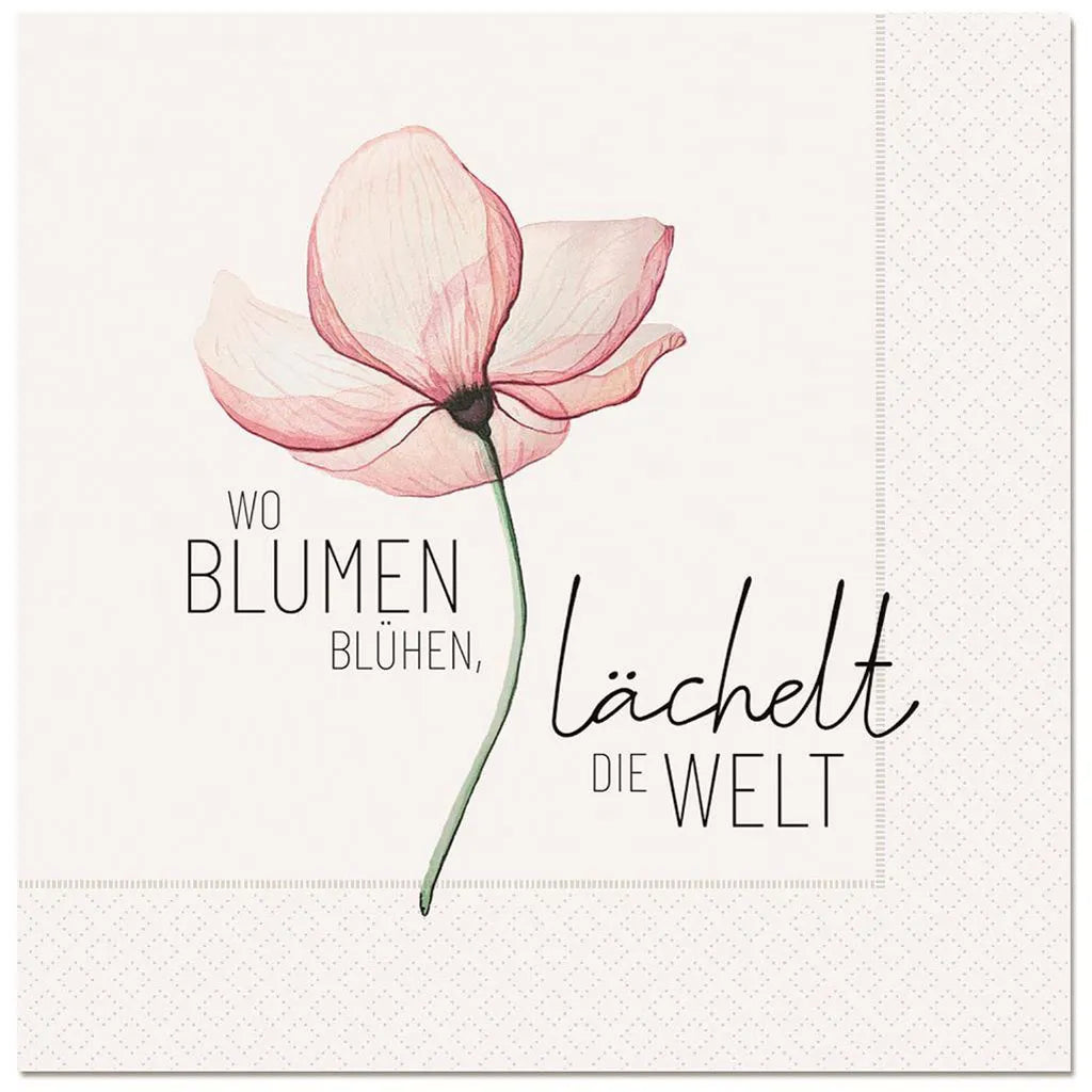 Geschenk für Dich - Servietten "Blüte" - Wo Blumen blühen, 33x33cm