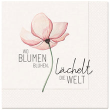 Geschenk für Dich - Servietten "Blüte" - Wo Blumen blühen, 33x33cm
