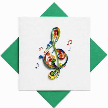 Handgefertigte Grußkarte „Violinschlüssel" von Papierfiligran