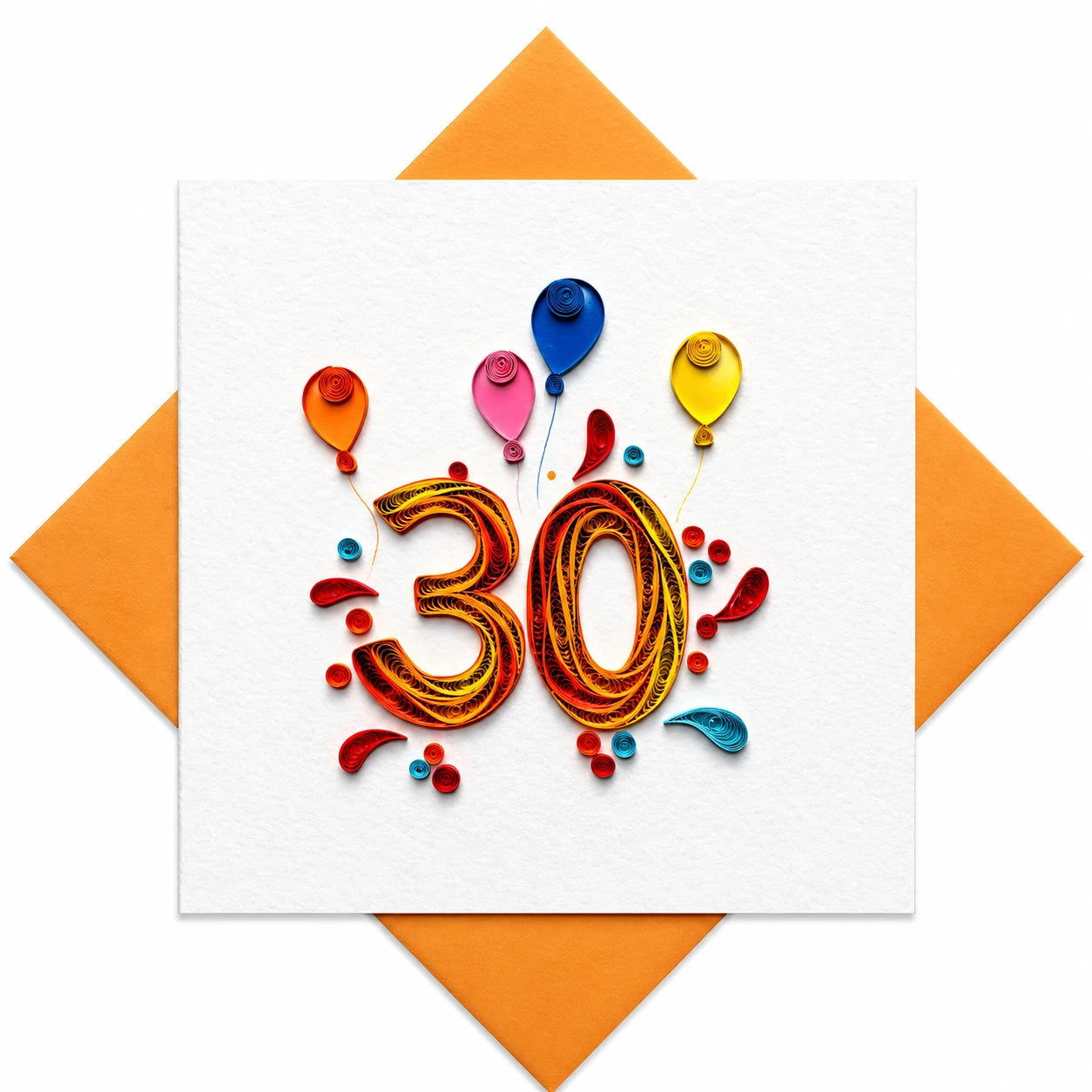 Handgefertigte Grußkarte „30 Jahre" von Papierfiligran