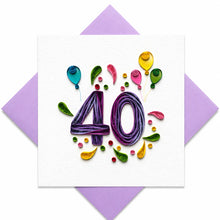 Handgefertigte Grußkarte „40 Jahre" von Papierfiligran