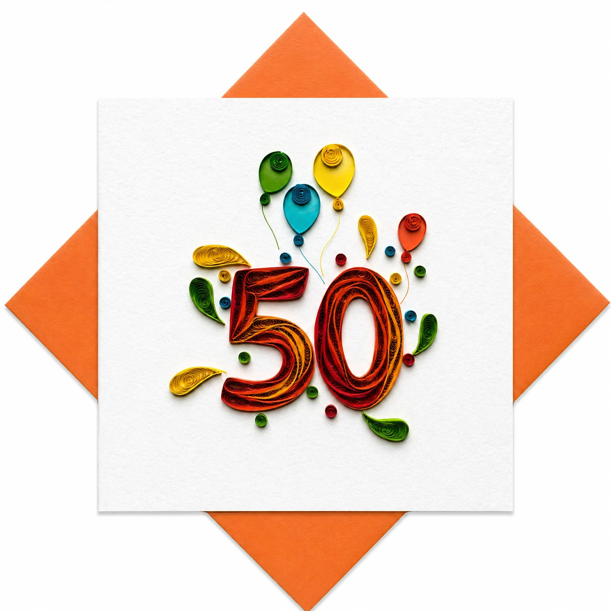 Handgefertigte Grußkarte „50 Jahre" von Papierfiligran