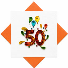 Handgefertigte Grußkarte „50 Jahre" von Papierfiligran