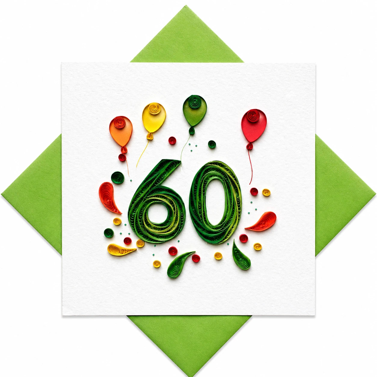 Handgefertigte Grußkarte „60 Jahre" von Papierfiligran