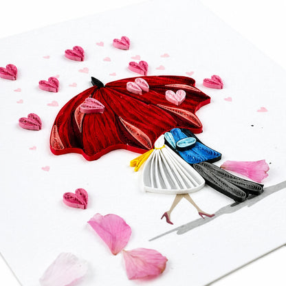Handgefertigte Grußkarte von Papierfiligran Details