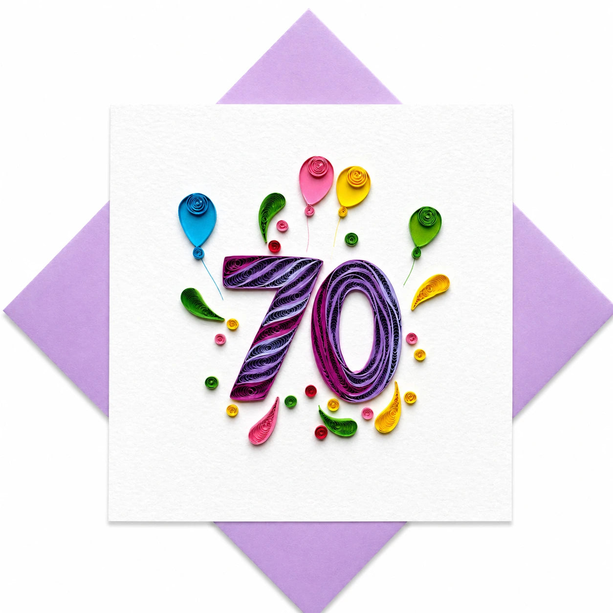 Handgefertigte Grußkarte „70 Jahre" von Papierfiligran
