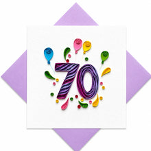 Handgefertigte Grußkarte „70 Jahre" von Papierfiligran