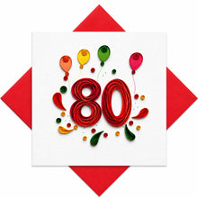 Handgefertigte Grußkarte „80 Jahre" von Papierfiligran