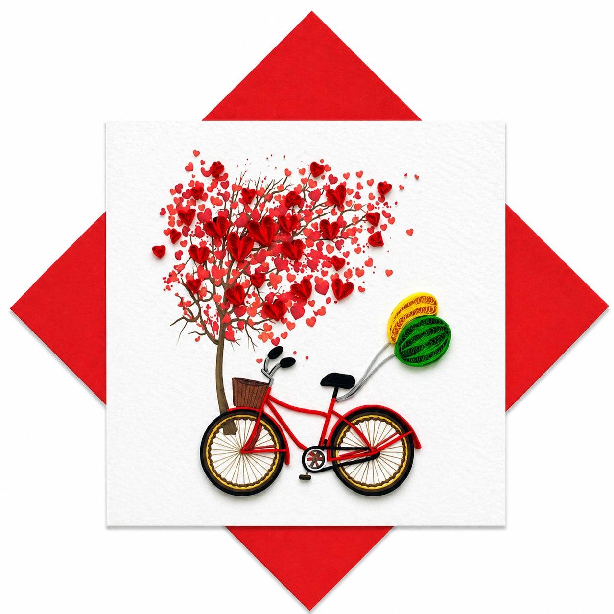 Handgefertigte Grußkarte „Liebes-Fahrrad" von Papierfiligran