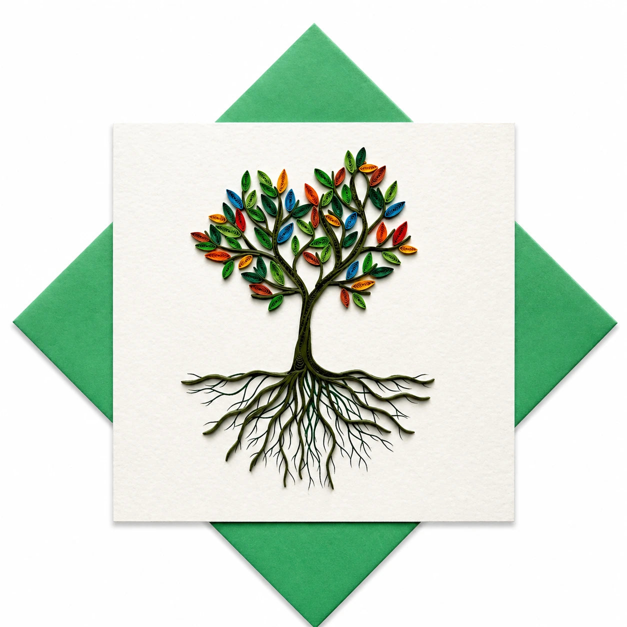 Handgefertigte Grußkarte „Baum des Lebens" von Papierfiligran
