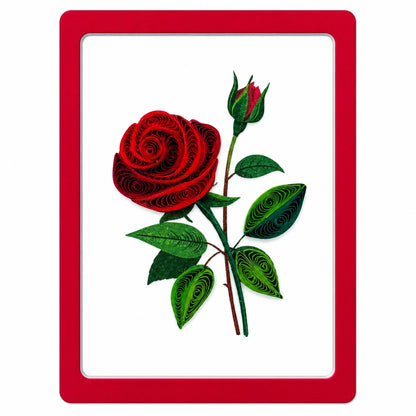 Handgefertigter Magnet „Rose" von Papierfiligran